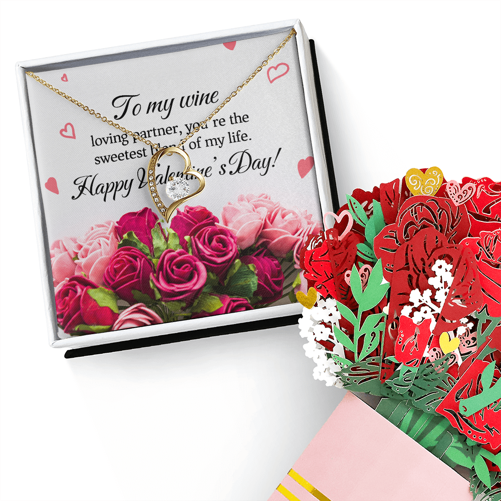 Happy Valentine's Day - To My Wine Loving Partner Necklace