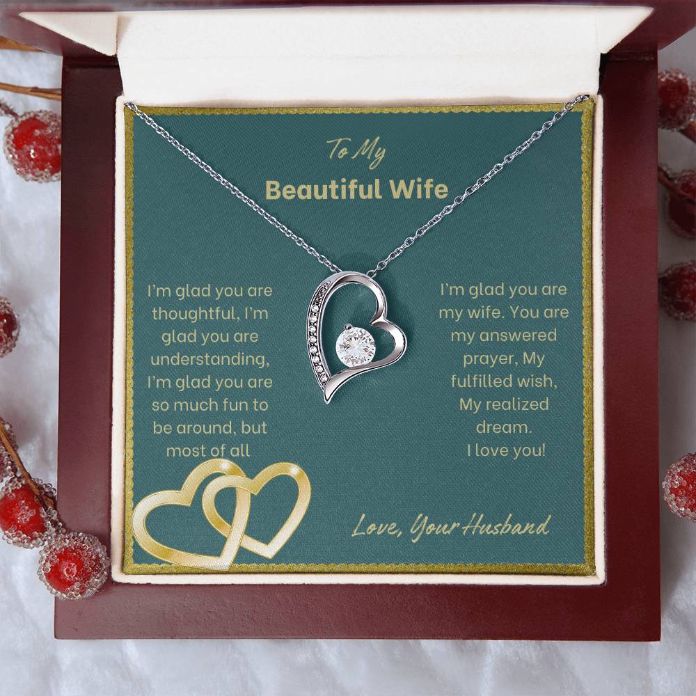 To My Beautiful Wife | I'm Glad You Are My Wife | Jewelry Necklace