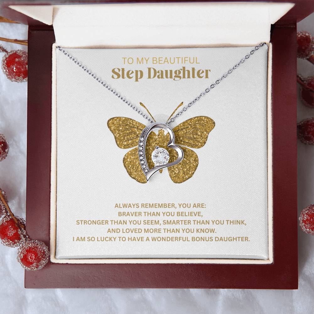 To My Beautiful Step Daughter | You Are Braver Than You Believe | Jewelry Necklace