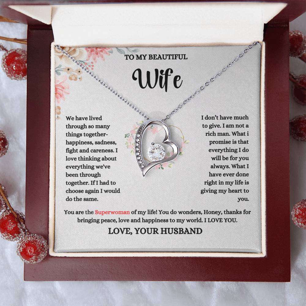 To My Beautiful Wife | Thanks For Bringing Peace Into My World | Pendant Necklace