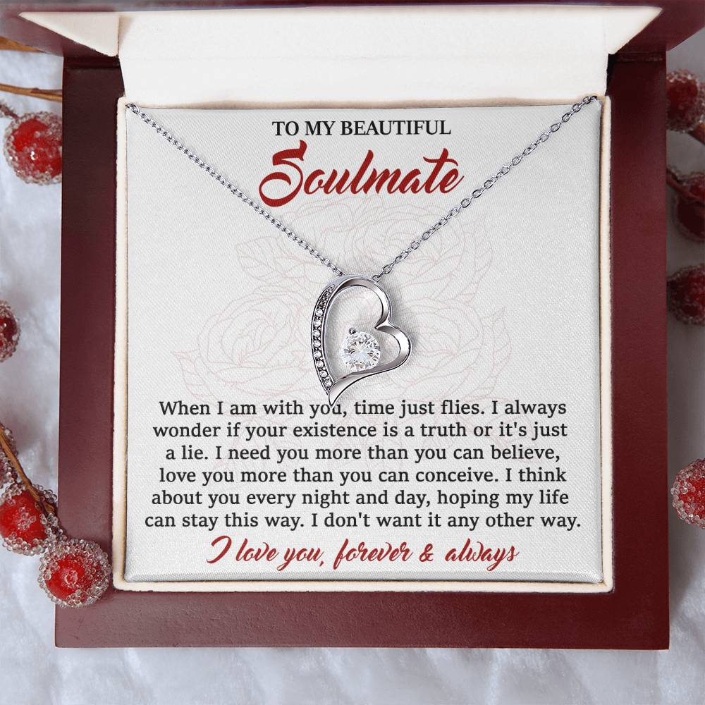 Soulmate I Need You - Gift for Valentine's Day - Forever Love Necklace
