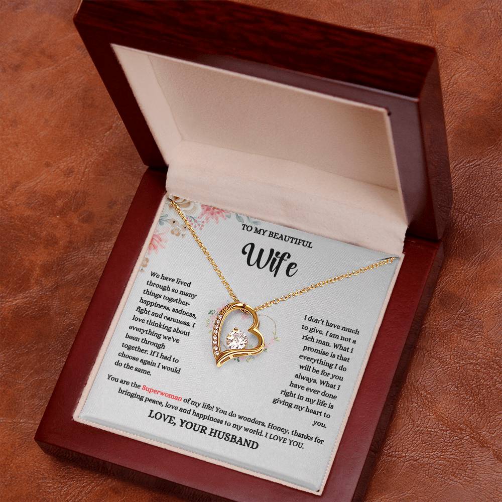 To My Beautiful Wife | Thanks For Bringing Peace Into My World | Pendant Necklace
