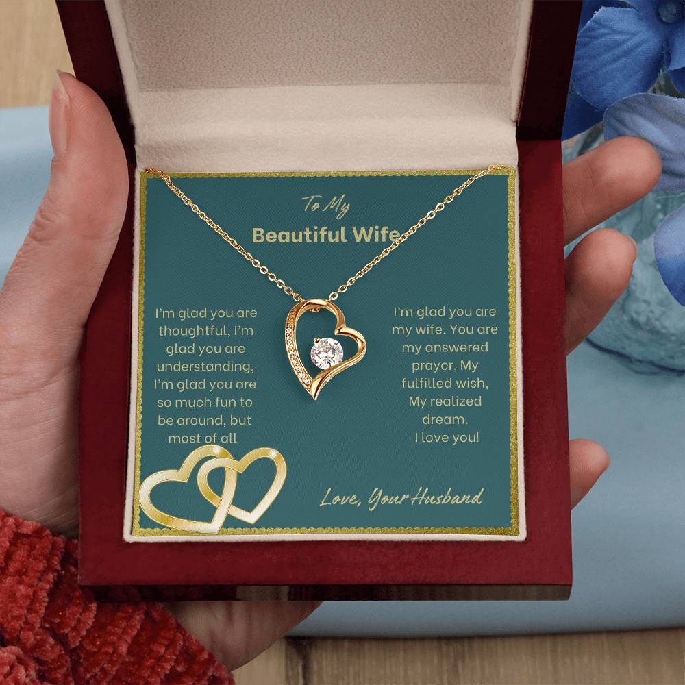 To My Beautiful Wife | I'm Glad You Are My Wife | Jewelry Necklace