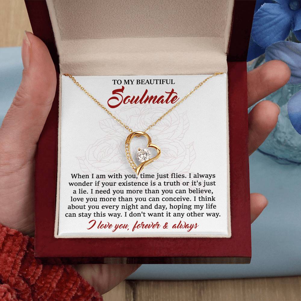 Soulmate I Need You - Gift for Valentine's Day - Forever Love Necklace
