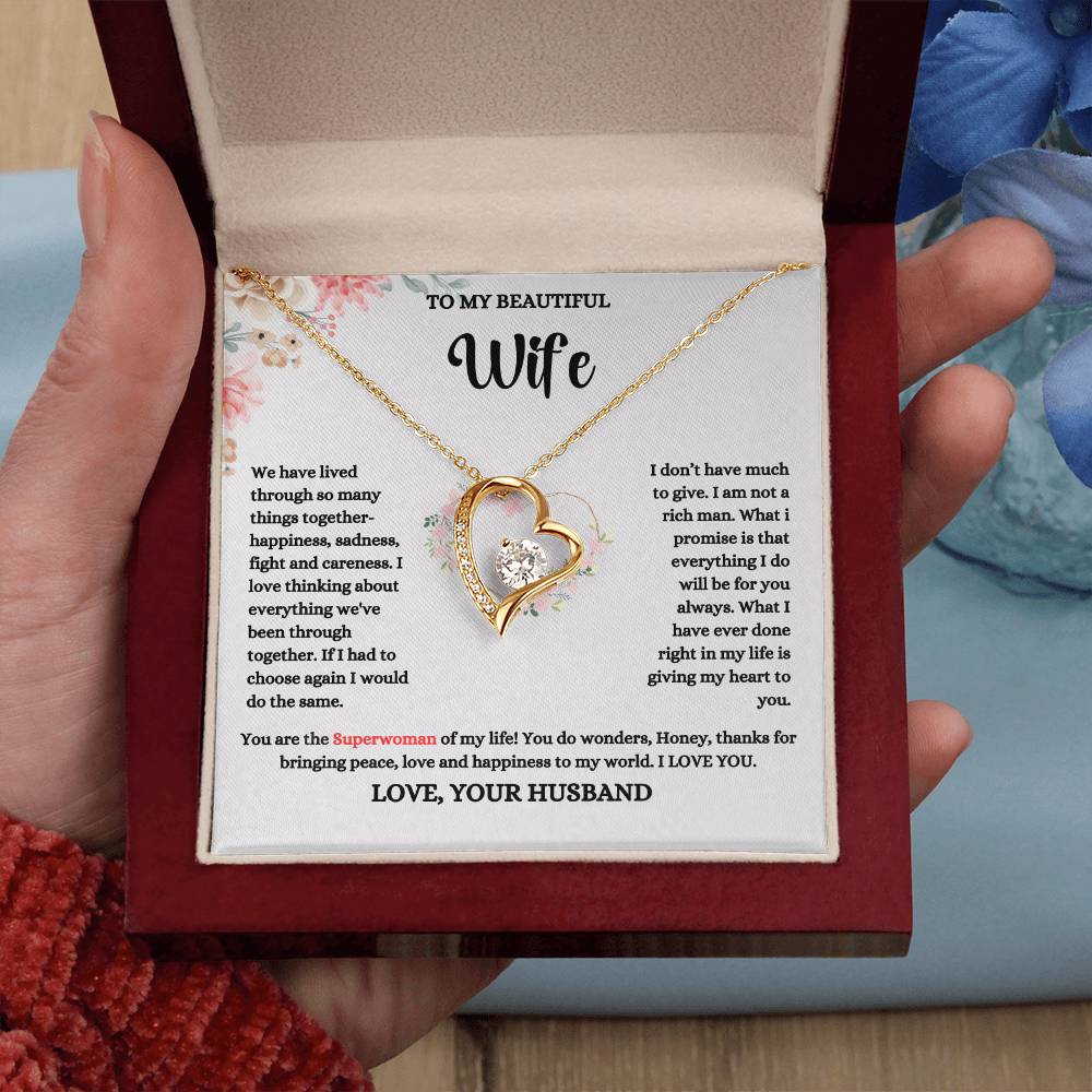 To My Beautiful Wife | Thanks For Bringing Peace Into My World | Pendant Necklace