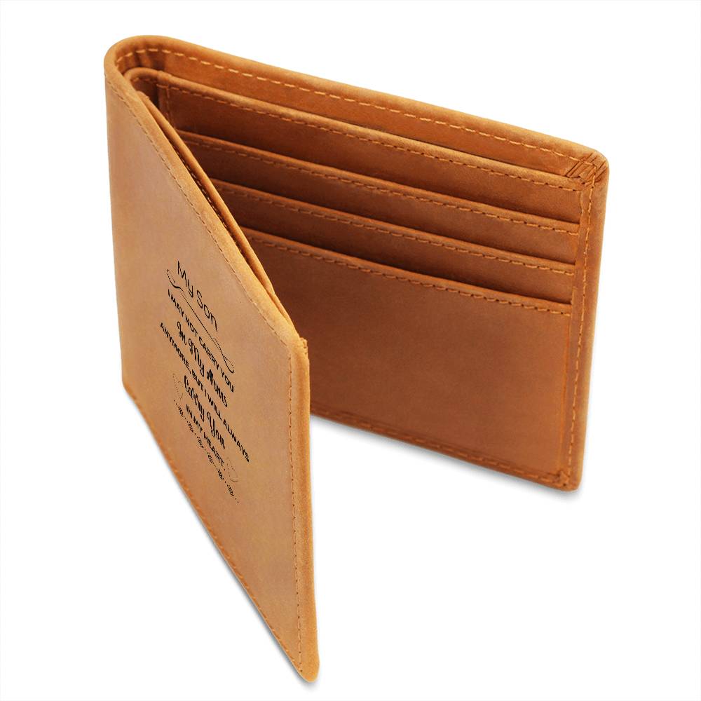 My Son | I Will Always Carry You In My Heart | Leather Wallet