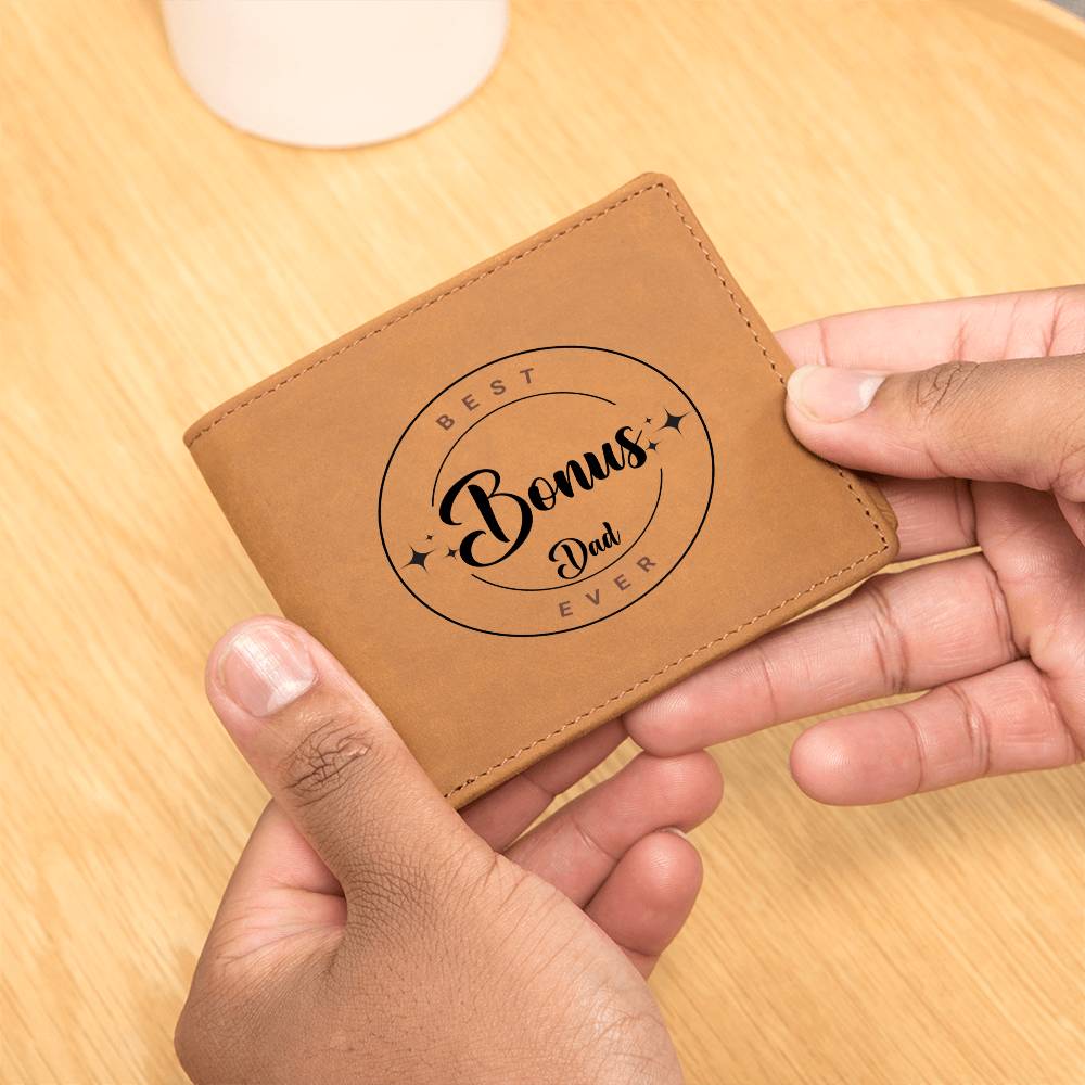 Best Bonus Dad Ever | Leather Wallet Gift
