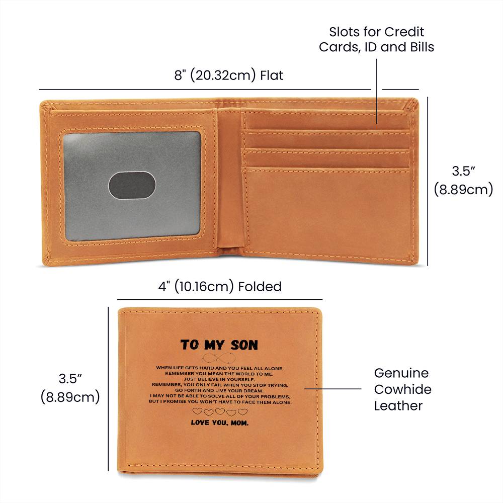 To My Son | You Mean The World To Me | Leather Wallet
