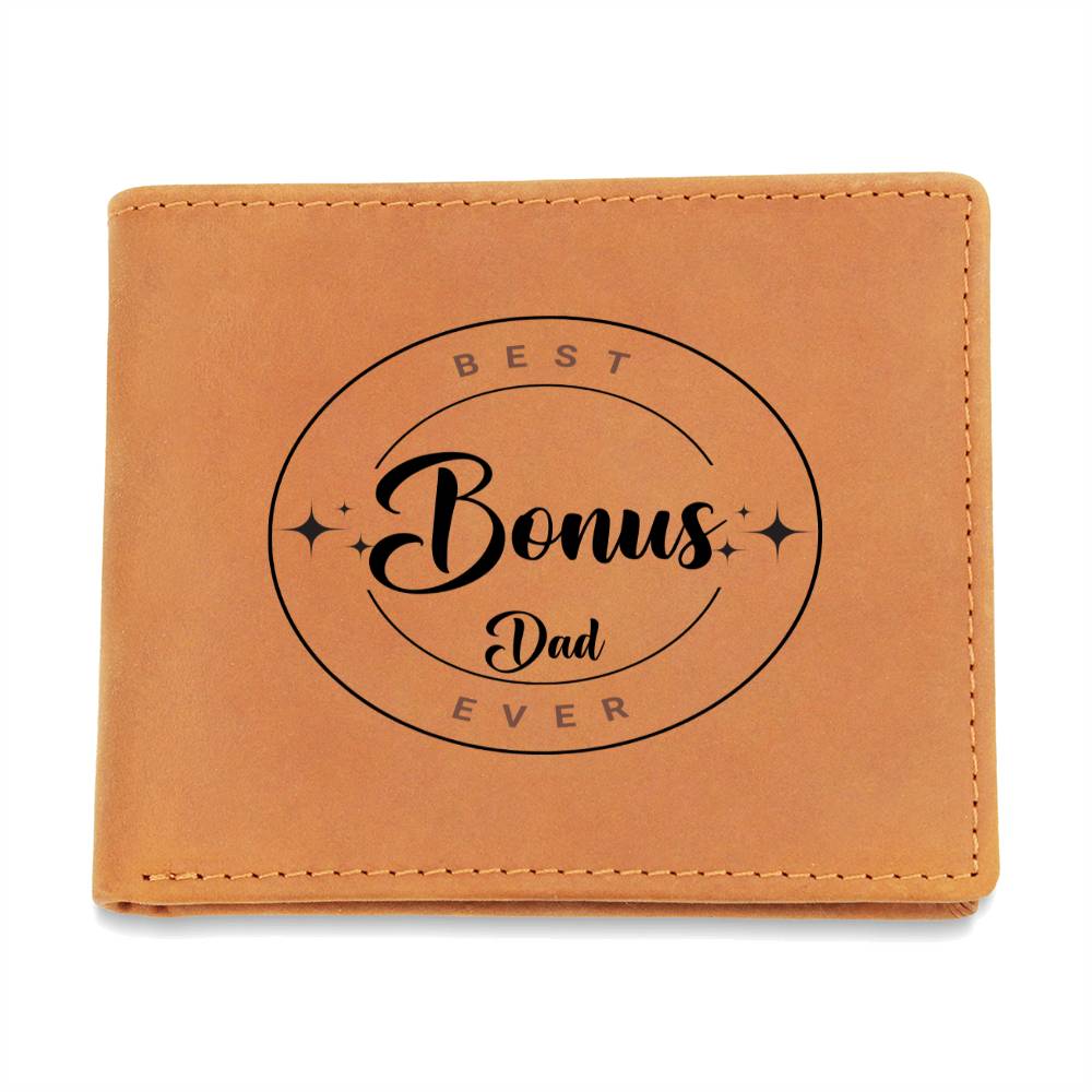 Best Bonus Dad Ever | Leather Wallet Gift