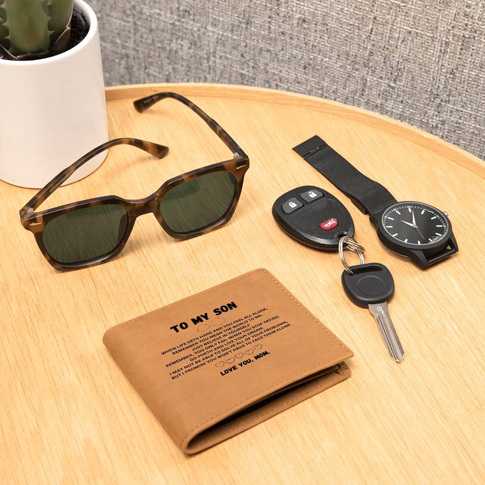 To My Son | You Mean The World To Me | Leather Wallet