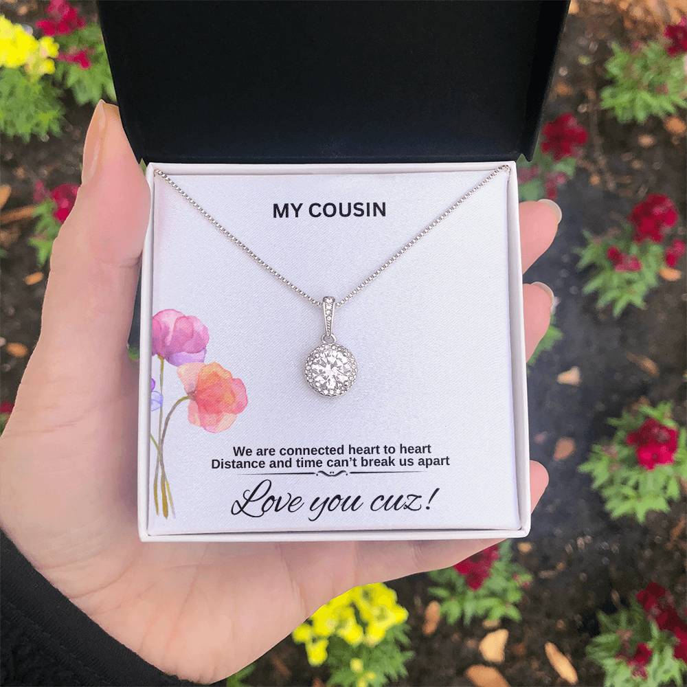 My Cousin | We Are Connected Heart To Heart | Pendant Necklace