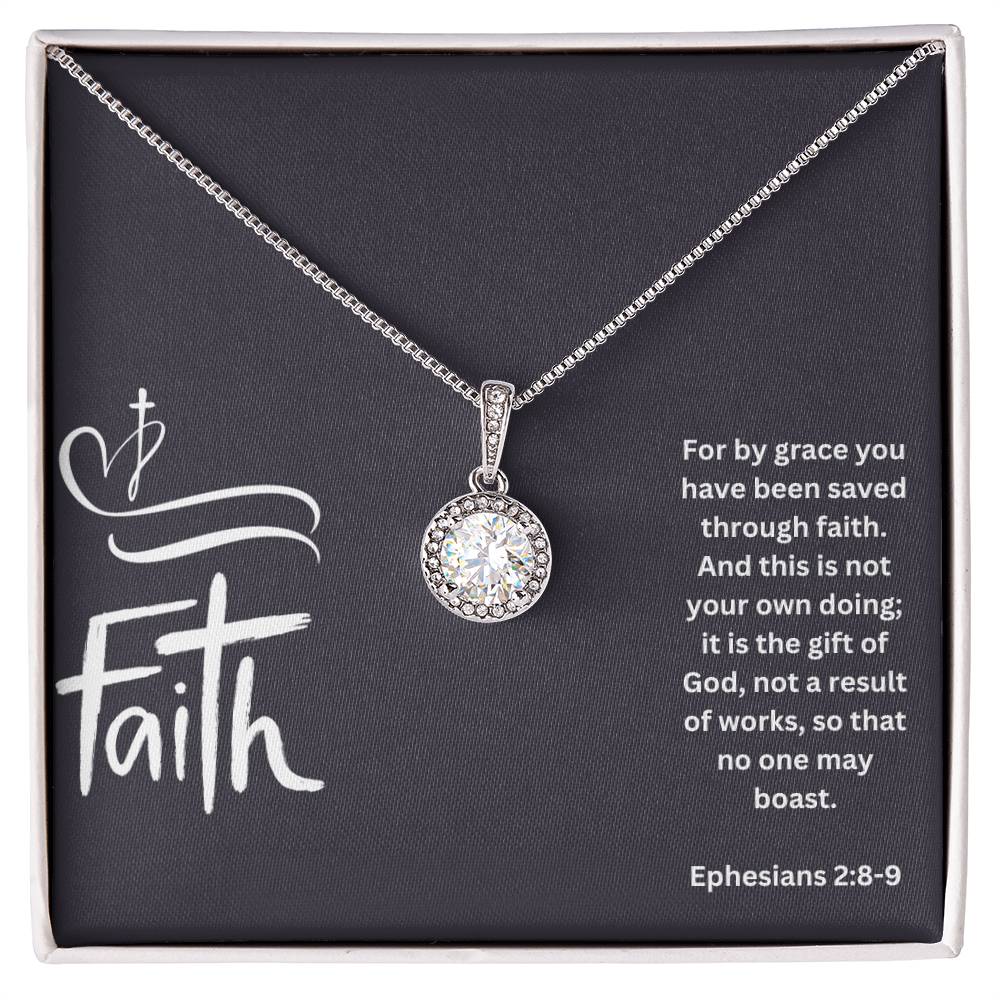Faith Necklace | For By Grace You Have Been Saved | Religious Jewelry Gift