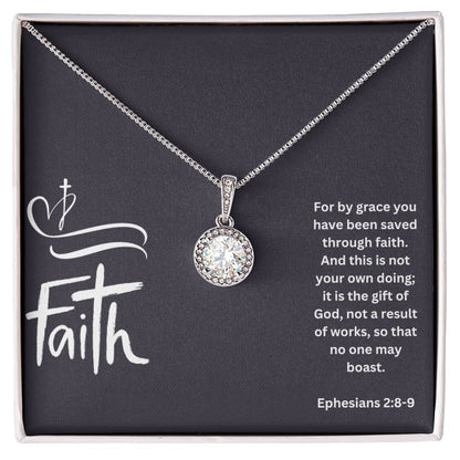 Faith Necklace | For By Grace You Have Been Saved | Religious Jewelry Gift