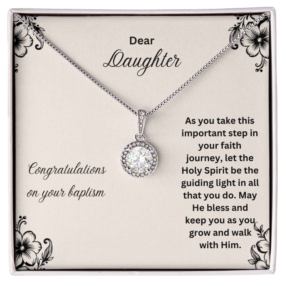 Dear Daughter | Congratulations On Your Baptism | Pendant Faith Necklace