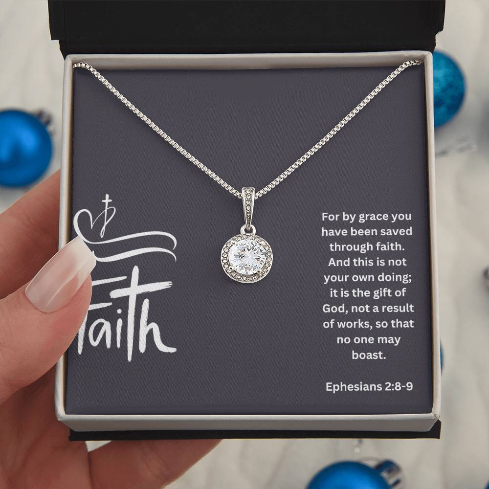 Faith Necklace | For By Grace You Have Been Saved | Religious Jewelry Gift