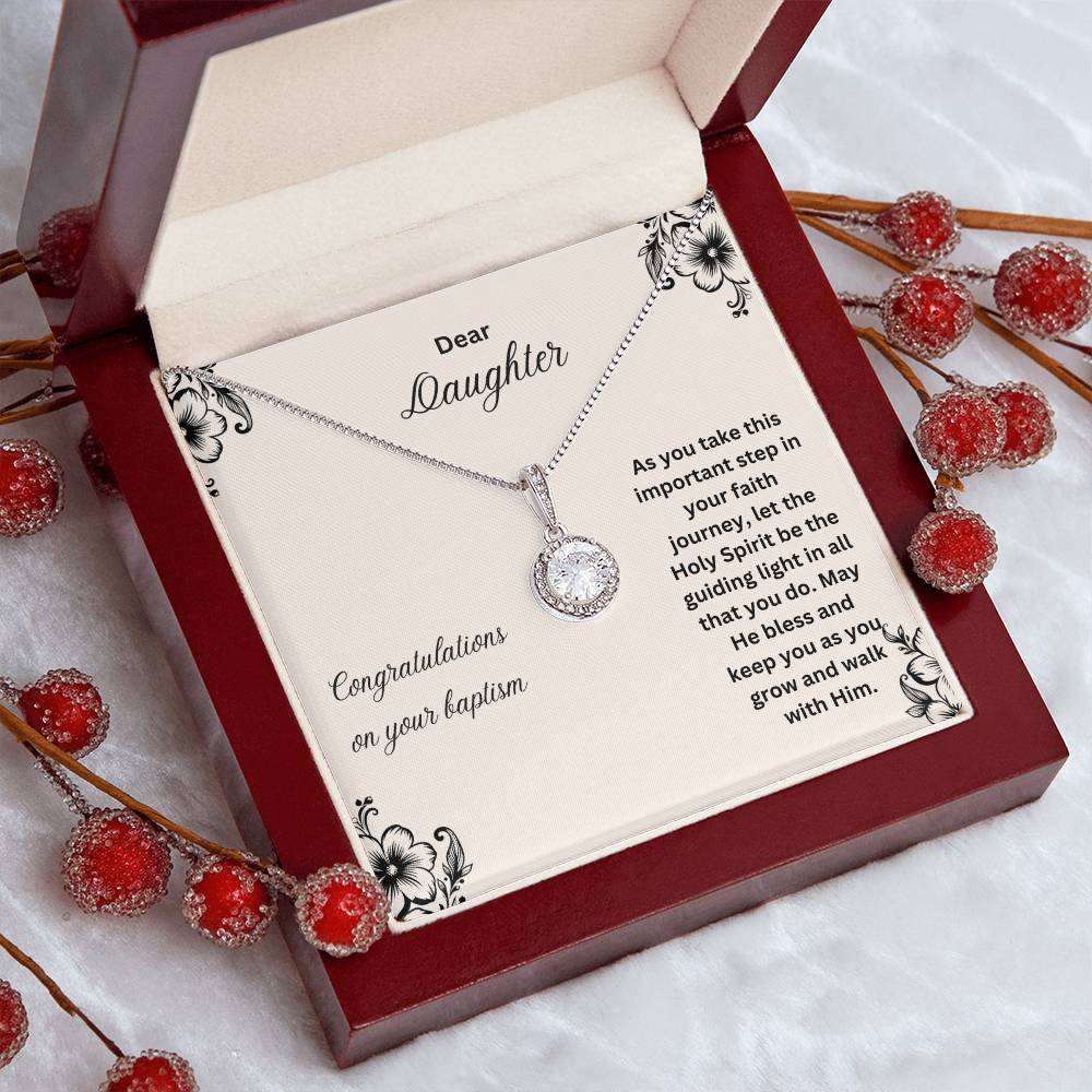 Dear Daughter | Congratulations On Your Baptism | Pendant Faith Necklace