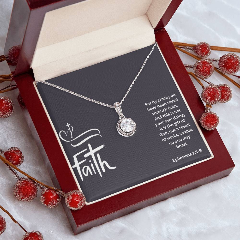 Faith Necklace | For By Grace You Have Been Saved | Religious Jewelry Gift