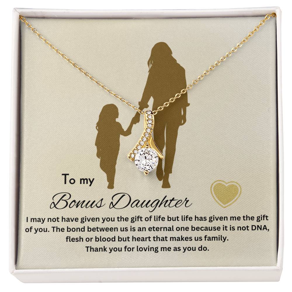 To My Bonus Daughter | Life Has Given Me The Gift Of You | Jewelry Necklace