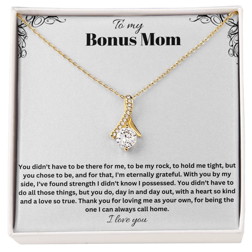 To My Bonus Mom | Thank You For Loving Me As Your Own | Jewelry Necklace