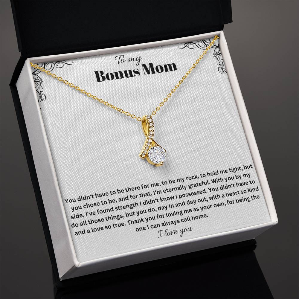 To My Bonus Mom | Thank You For Loving Me As Your Own | Jewelry Necklace