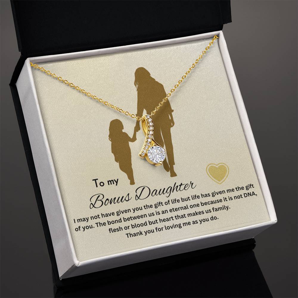 To My Bonus Daughter | Life Has Given Me The Gift Of You | Jewelry Necklace
