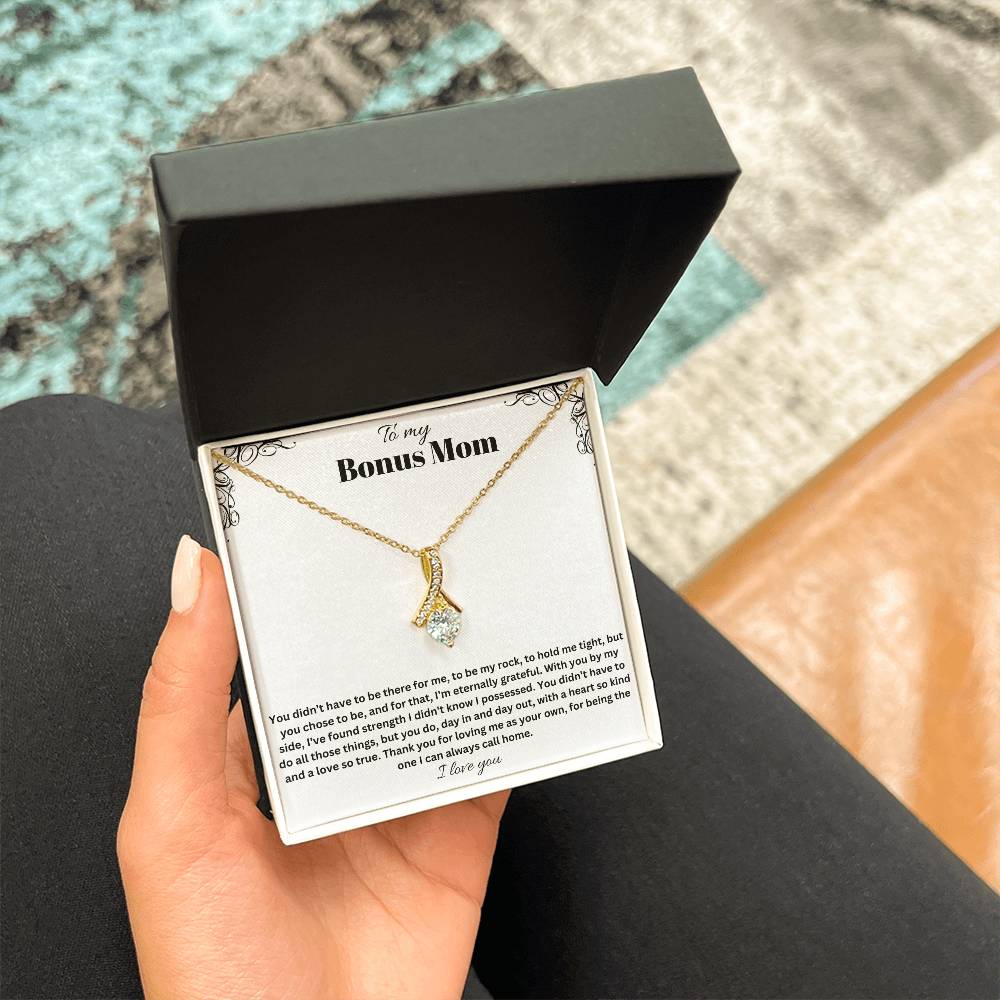 To My Bonus Mom | Thank You For Loving Me As Your Own | Jewelry Necklace
