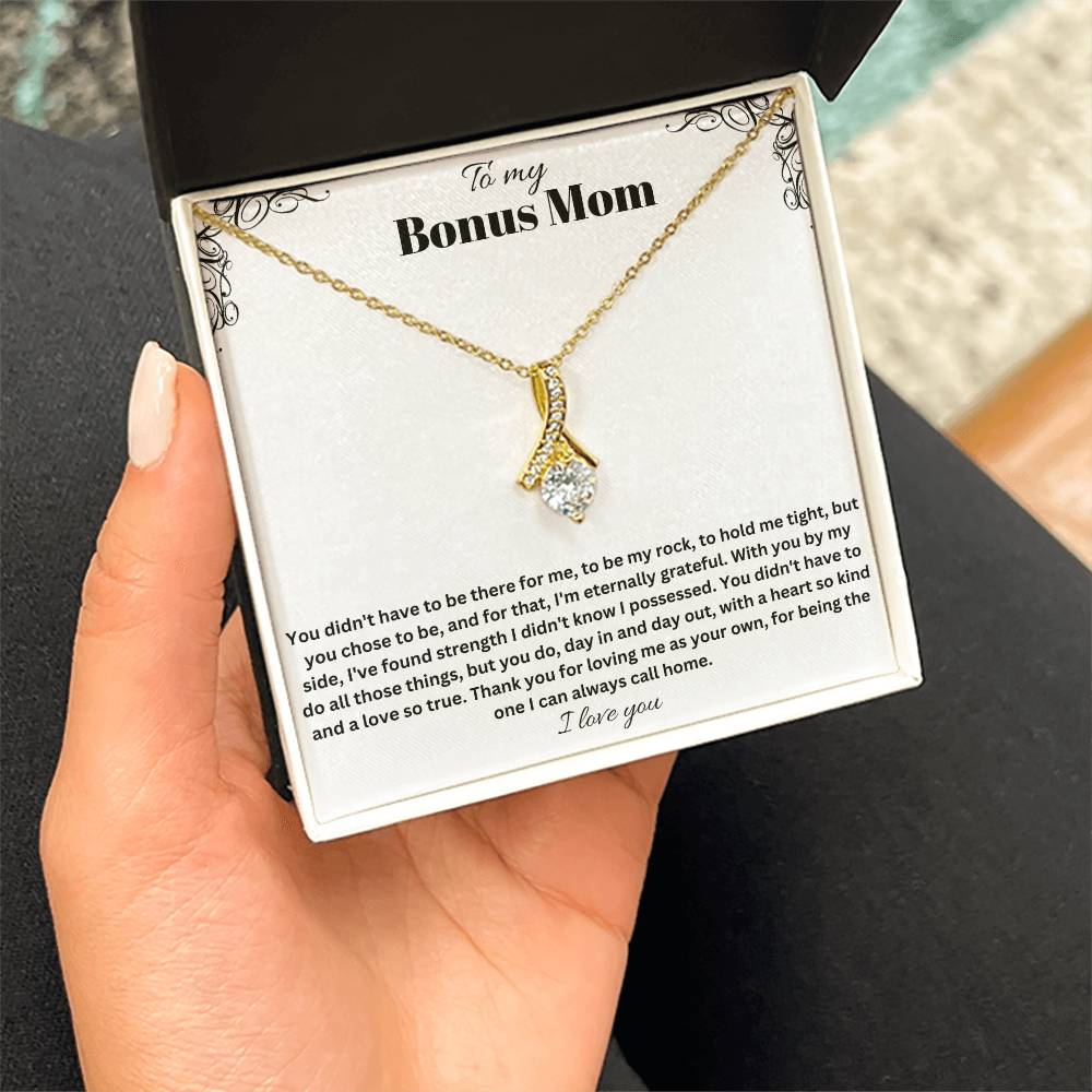 To My Bonus Mom | Thank You For Loving Me As Your Own | Jewelry Necklace