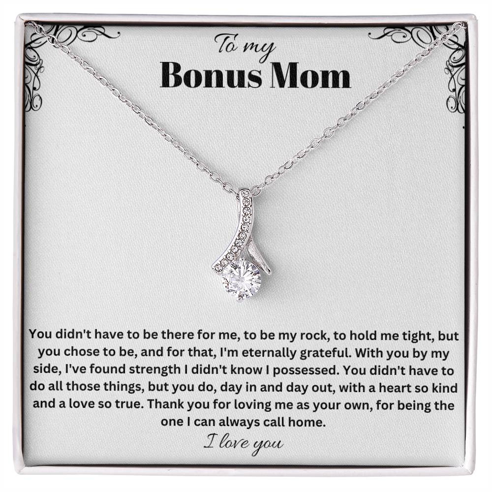 To My Bonus Mom | Thank You For Loving Me As Your Own | Jewelry Necklace