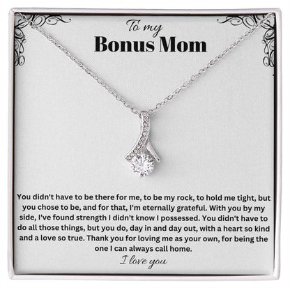 To My Bonus Mom | Thank You For Loving Me As Your Own | Jewelry Necklace