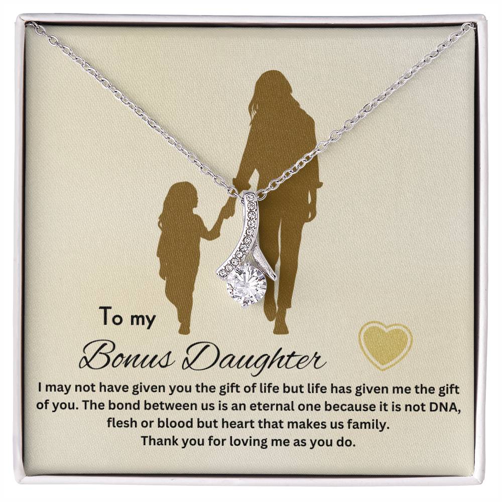 To My Bonus Daughter | Life Has Given Me The Gift Of You | Jewelry Necklace