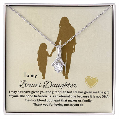 To My Bonus Daughter | Life Has Given Me The Gift Of You | Jewelry Necklace