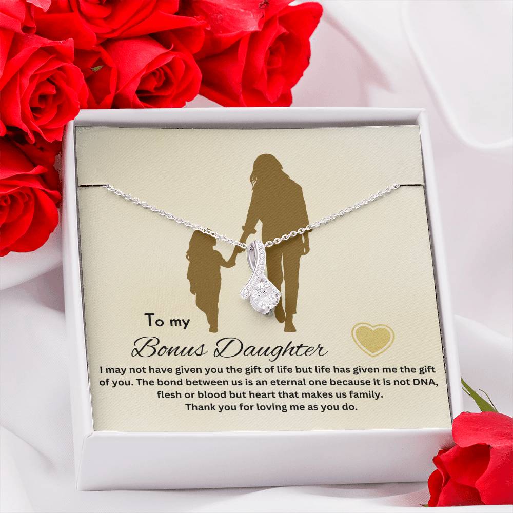 To My Bonus Daughter | Life Has Given Me The Gift Of You | Jewelry Necklace