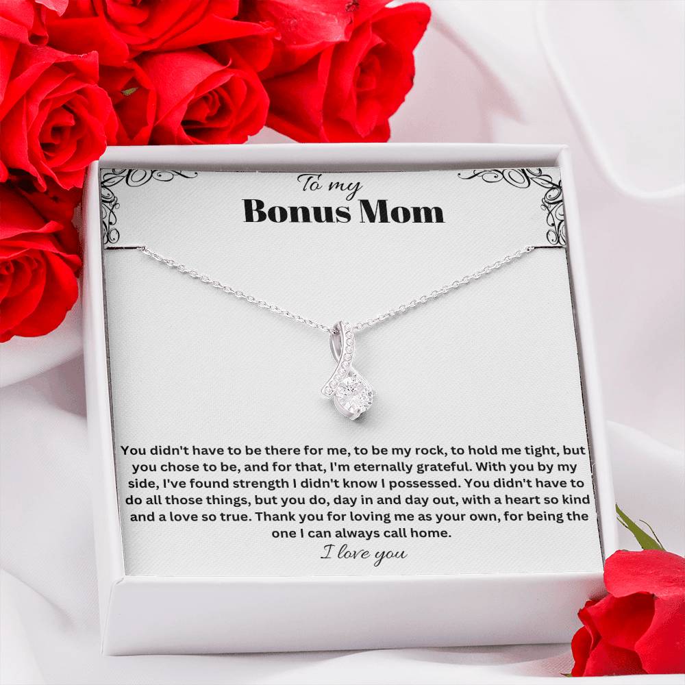 To My Bonus Mom | Thank You For Loving Me As Your Own | Jewelry Necklace