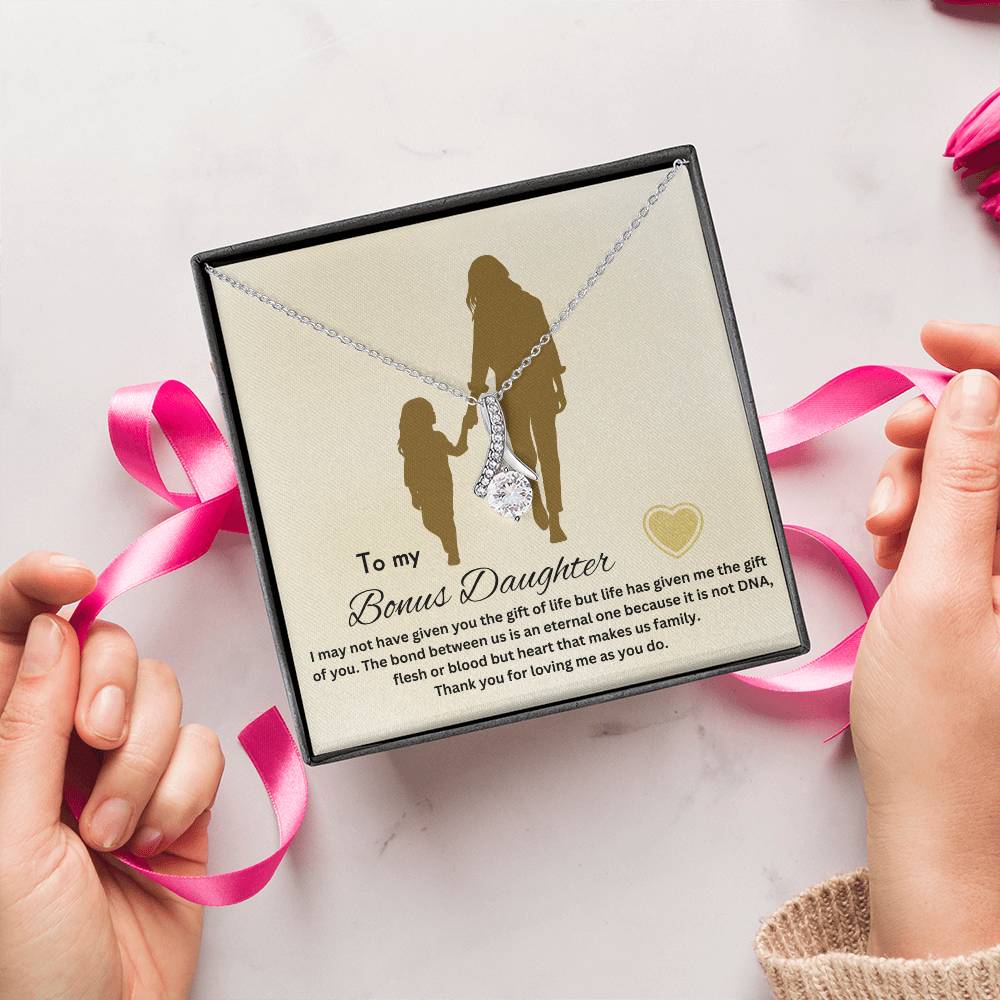 To My Bonus Daughter | Life Has Given Me The Gift Of You | Jewelry Necklace