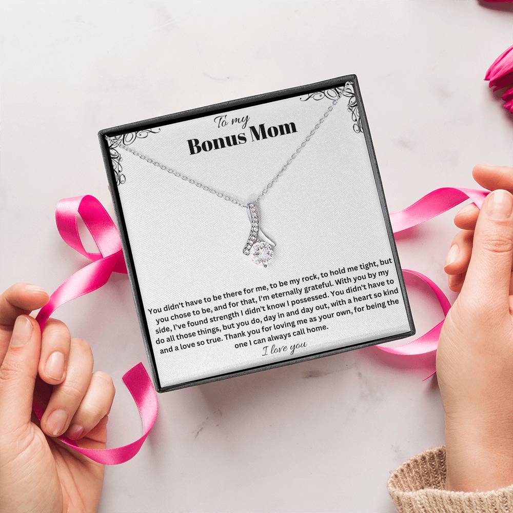 To My Bonus Mom | Thank You For Loving Me As Your Own | Jewelry Necklace