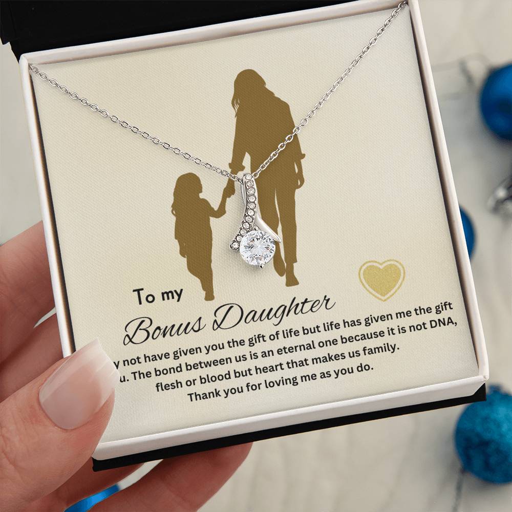 To My Bonus Daughter | Life Has Given Me The Gift Of You | Jewelry Necklace