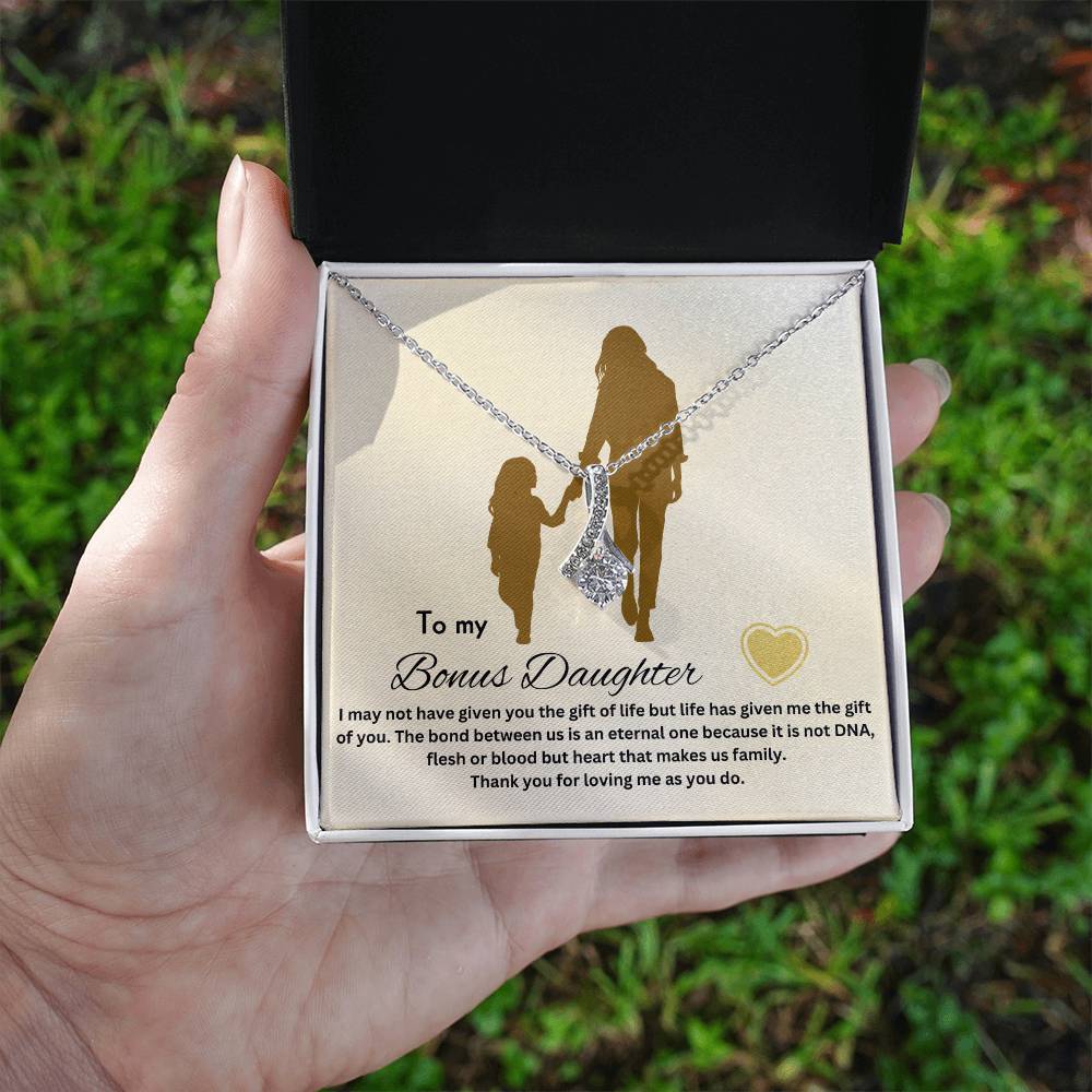 To My Bonus Daughter | Life Has Given Me The Gift Of You | Jewelry Necklace