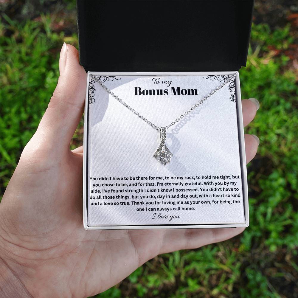 To My Bonus Mom | Thank You For Loving Me As Your Own | Jewelry Necklace