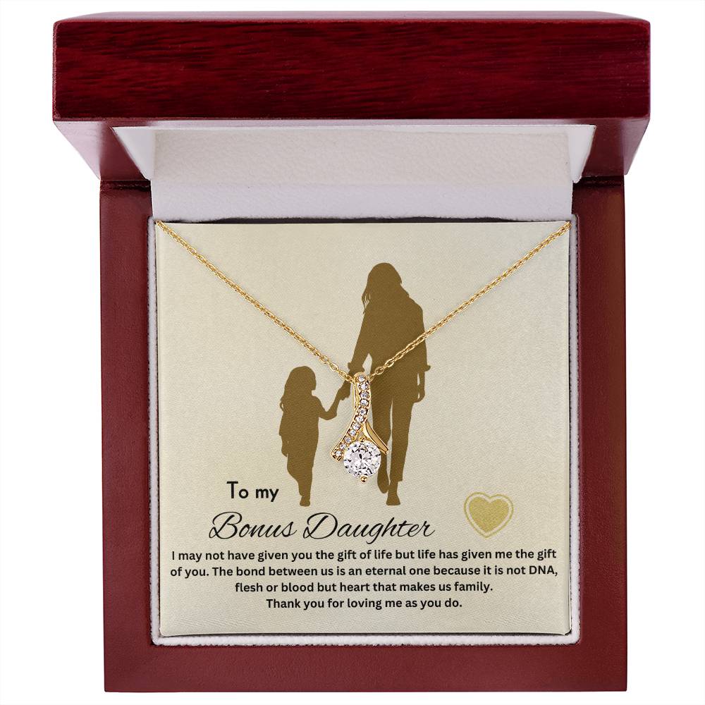 To My Bonus Daughter | Life Has Given Me The Gift Of You | Jewelry Necklace