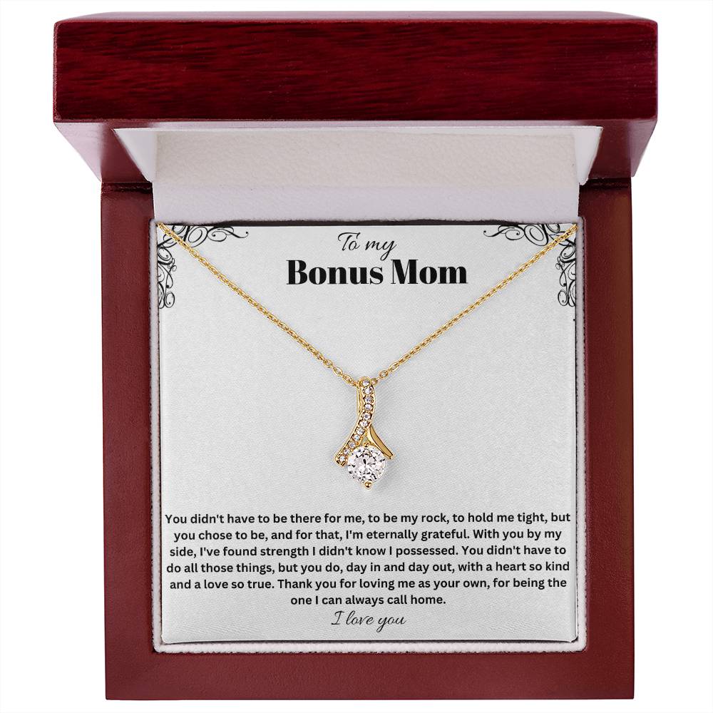 To My Bonus Mom | Thank You For Loving Me As Your Own | Jewelry Necklace