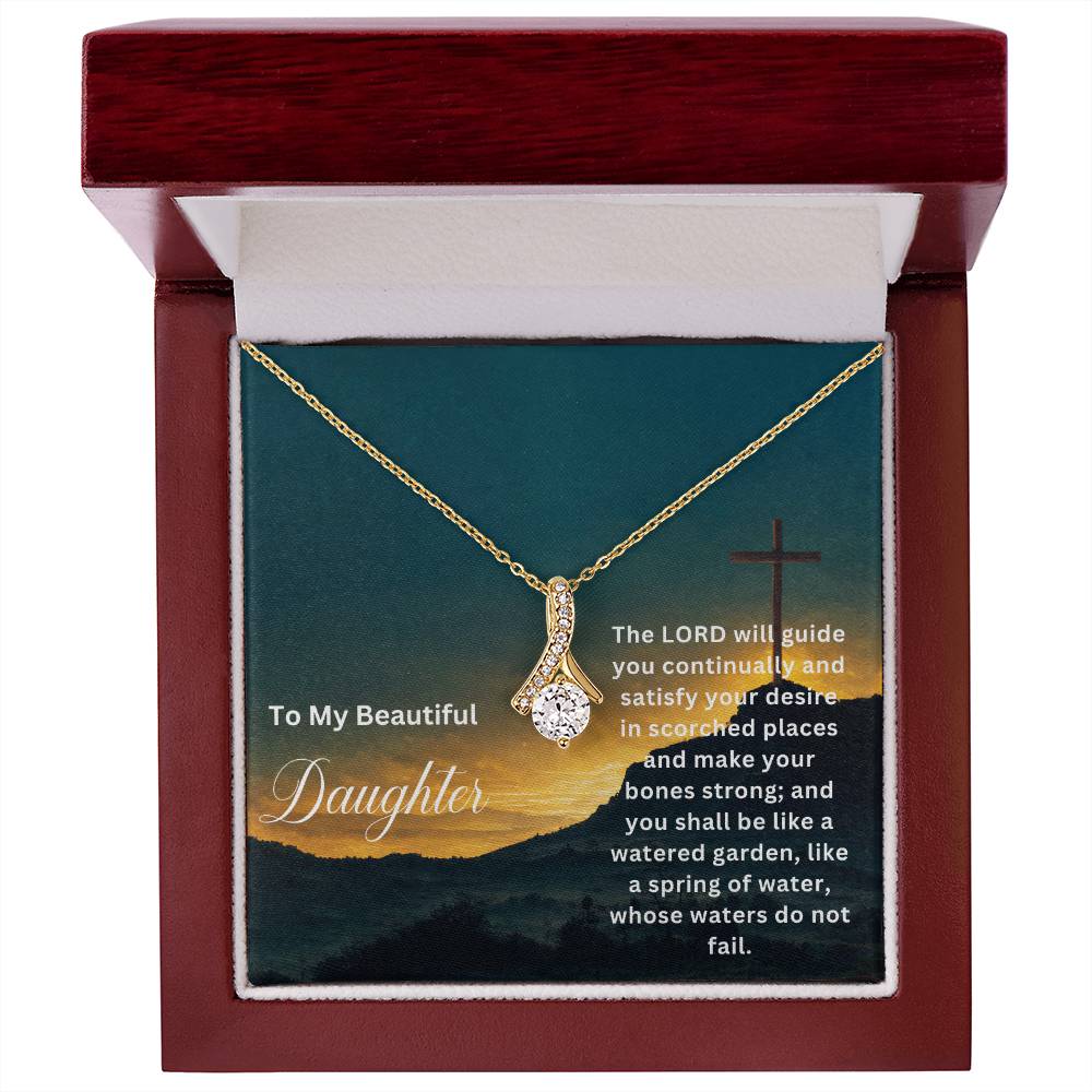 To My Beautiful Daughter | The Lord Will Guide You | Faith Pendant Jewelry Necklace
