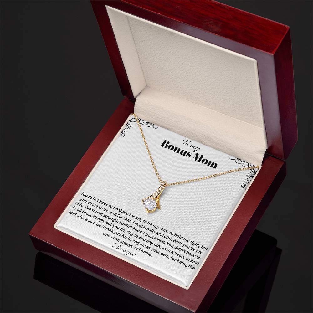 To My Bonus Mom | Thank You For Loving Me As Your Own | Jewelry Necklace