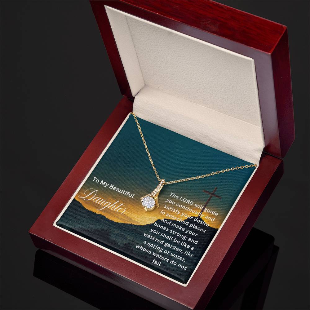 To My Beautiful Daughter | The Lord Will Guide You | Faith Pendant Jewelry Necklace