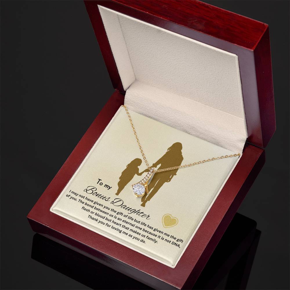To My Bonus Daughter | Life Has Given Me The Gift Of You | Jewelry Necklace