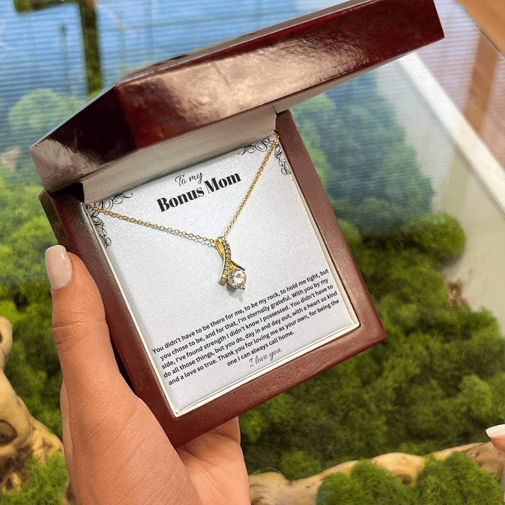 To My Bonus Mom | Thank You For Loving Me As Your Own | Jewelry Necklace