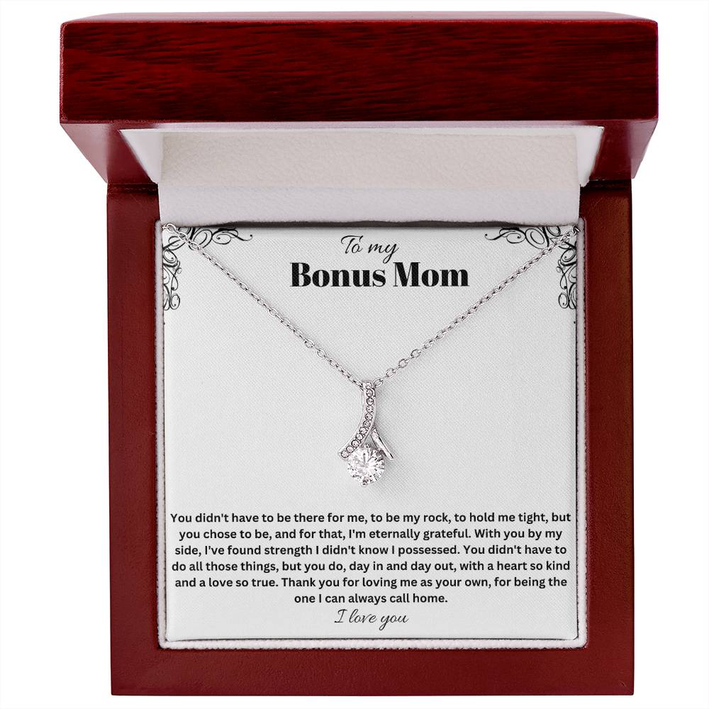 To My Bonus Mom | Thank You For Loving Me As Your Own | Jewelry Necklace