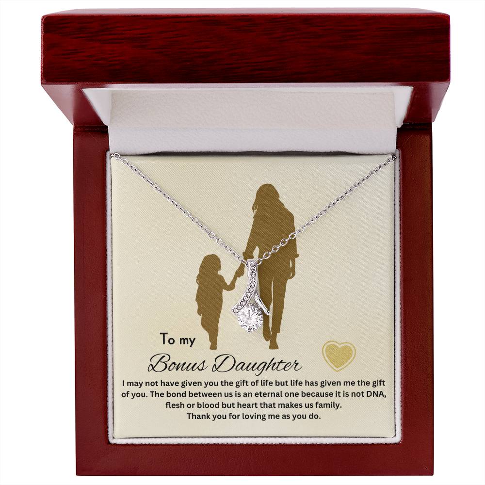 To My Bonus Daughter | Life Has Given Me The Gift Of You | Jewelry Necklace