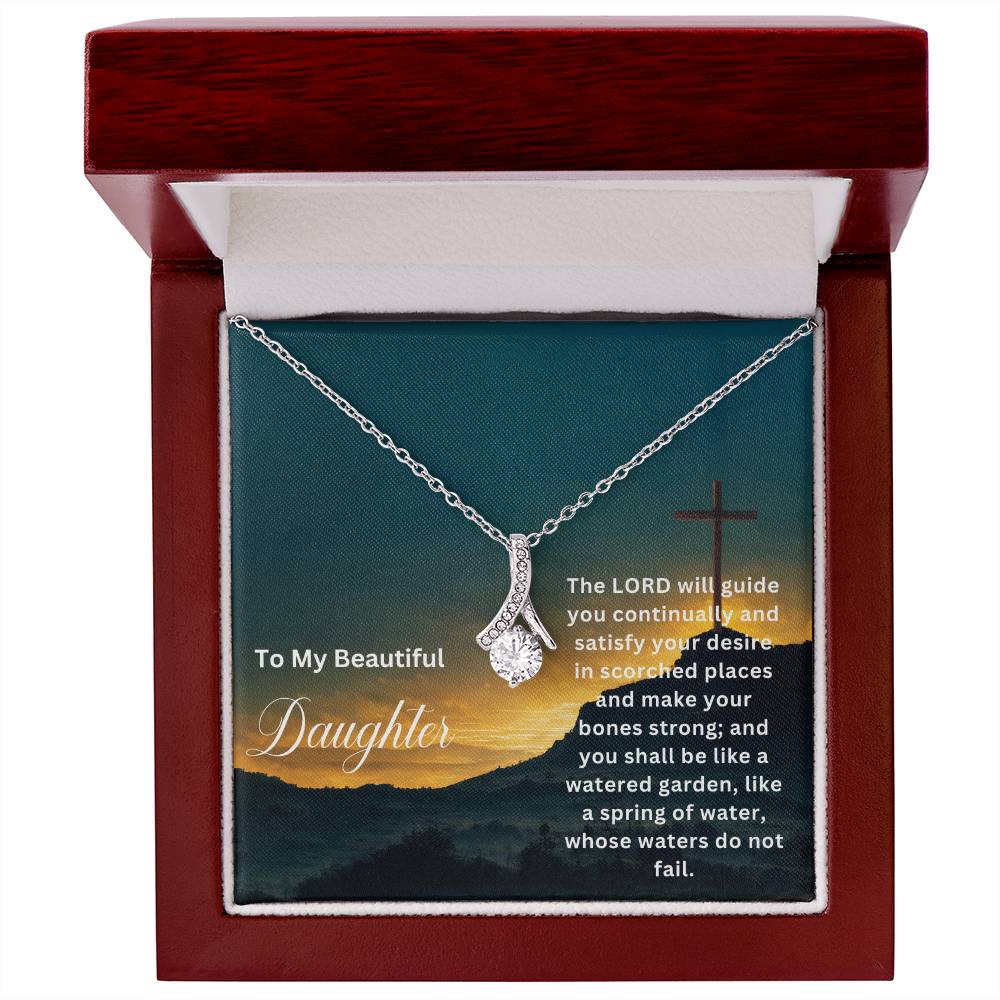 To My Beautiful Daughter | The Lord Will Guide You | Faith Pendant Jewelry Necklace