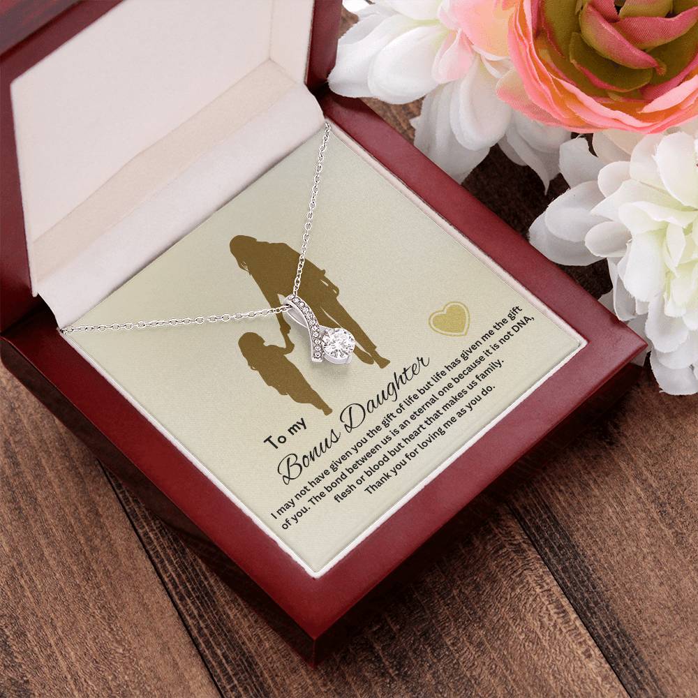 To My Bonus Daughter | Life Has Given Me The Gift Of You | Jewelry Necklace