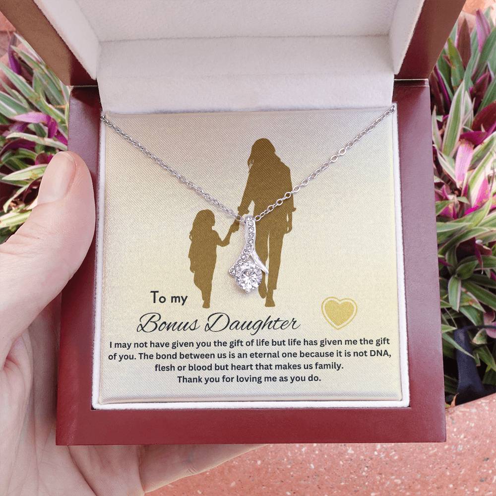 To My Bonus Daughter | Life Has Given Me The Gift Of You | Jewelry Necklace